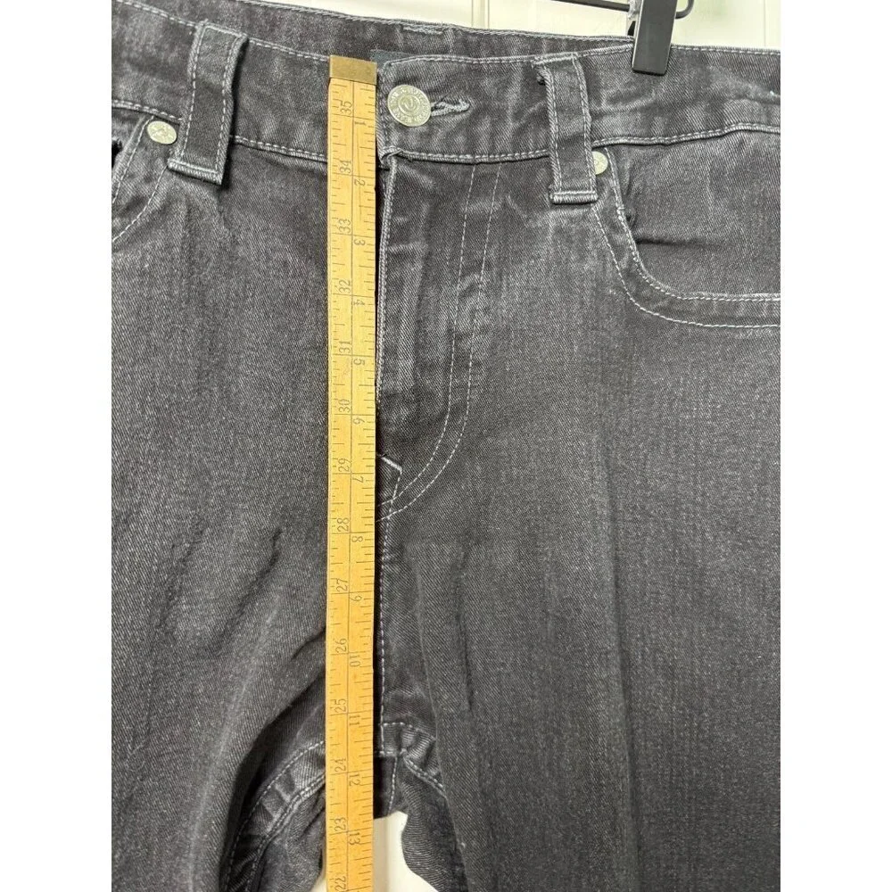 True Religion Men's Ricky Relaxed Straight Jeans Black Demin Size 36W x 29.5L